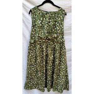 Bloomchic Green Floral Sleeveless Midi Dress Size 12 Polyester Womens
